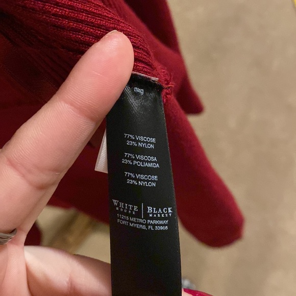 WHBM Burgundy Open Front Cardigan, Size XS - Picture 7 of 8